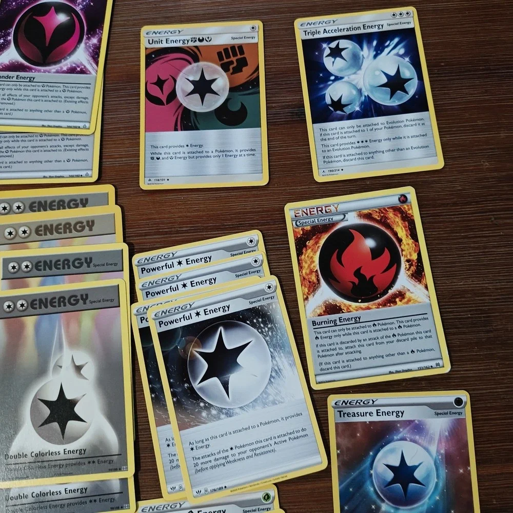Lot of 57 Pokemon Special Energy Cards and 35 Holo Foil Energy Card Heat Strong